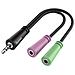 Adattatore Jack 3,5 Mm 4 Poli M / 2x Jack 3,5 Mm F, Per Cuffie Con Microfono (00200352 - Pink&green To 3.5mm Jack Ca - Foto miniatura 1