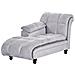 Chaise Longue Versione Destra Lormont Velluto Grigio Chiaro - Foto miniatura 8