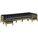 Set Divani Da Giardino 7pz Con Cuscini Legno Impregnato Di Pino - Foto miniatura 1