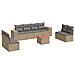 Set Divano da Giardino 9 pz con Cuscini Beige in Polyrattan - Foto miniatura 1