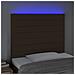 Testiera A Led Marrone Scuro 80x5x118/128 Cm In Tessuto - Foto miniatura 3