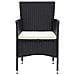 Set da Pranzo per Giardino 7 pz con Cuscini Polyrattan Nero - Foto miniatura 3