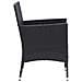Set da Pranzo per Giardino 7 pz con Cuscini Polyrattan Nero - Foto miniatura 7