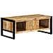 Tavolino Da Salotto 90x50x36 Cm Legno Massello Di Mango Grezzo - Foto miniatura 6