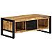 Tavolino Da Salotto 90x50x36 Cm Legno Massello Di Mango Grezzo - Foto miniatura 8