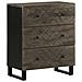 Credenze 2 Pz Nere 60x33x75 Cm In Legno Massello Di Mango - Foto miniatura 2