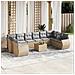 Set Divani Da Giardino 11 Pz Con Cuscini Beige In Polyrattan - Foto miniatura 1