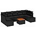 Set di Divani da Giardino 8 Pezzi con Cuscini Nero Rattan Sintetico Acacia - Foto miniatura 1