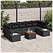 Set di Divani da Giardino 8 Pezzi con Cuscini Nero Rattan Sintetico Acacia - Foto miniatura 2