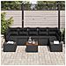 Set di Divani da Giardino 8 Pezzi con Cuscini Nero Rattan Sintetico Acacia - Foto miniatura 3