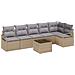 Set Divano da Giardino  7 Pezzi con Cuscini Rattan Sintetico Nero, Divano da Giardino  2 Posti con Cuscini Rattan Sintetico Beige - Foto miniatura 1