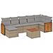 Set Divano da Giardino 8 pz con Cuscini Beige in Polyrattan - Foto miniatura 1