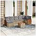 Set Divano da Giardino 8 pz con Cuscini Beige in Polyrattan - Foto miniatura 2