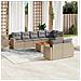 Set Divano da Giardino 9 pz con Cuscini Beige Misto Polyrattan - Foto miniatura 2