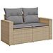 Set Divano da Giardino 9 pz con Cuscini Beige Misto Polyrattan - Foto miniatura 8