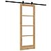 "Porta Scorrevole  con Set Hardware ""ORKDAL"" in Legno Massiccio e Vetro, Porta Interna  con Vetro ""ORKDAL"" 73.5x198.5x4 cm in Legno Massiccio di Pino" - Foto miniatura 6