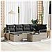 Set Divano da Giardino 7 pcs Grigio chiaro 232 x 122 x 85 cm - Foto miniatura 2