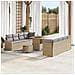 Set Divano da Giardino con cuscino 11 pcs Beige Poly Rattan - Foto miniatura 2