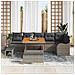 Set Divano da Giardino 9 pcs Grigio polyrattan - Foto miniatura 3