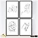 Set Di 4 Stampe Lamini Di Disegni E Schizzi A Una Linea Coppie Innamorati Poster Nordico Dei Volti Nudi Corpi Al Naturale Tavolo Senza Cornice A3 - Foto miniatura 1