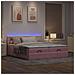 Struttura Letto Pouf con Materassi Rosa 160x200 cm Velluto - Foto miniatura 3