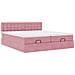 Struttura Letto Pouf con Materassi Rosa 160x200 cm Velluto - Foto miniatura 7