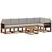 Set di divani da esterno 7 pcs Naturale e Grigio Chiaro - Foto miniatura 1