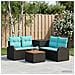 Set di divani 6 pz Nero e Blu Rattan sintetico e Acciaio - Foto miniatura 9