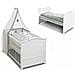 Letto Evolutivo In Legno Con Cielo E Parure Fanny - 70 X 140 Cm - Colore Bianco. - Foto miniatura 1