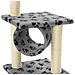 Albero Per Gatti E Tiragraffi Sisal 65 Cm Zampe Stampate Grigio - Foto miniatura 2