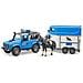 Land Rover Defender Veicolo della Polizia con Rimorchio Cavalli, Cavallo e Poliziotto - Foto miniatura 1