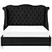 Letto Matrimoniale In Velluto Nero 160 X 200 Cm Ayette - Foto miniatura 11