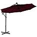 Ombrellone A Sbalzo Con Led E Palo In Acciaio Rosso Vino - Foto miniatura 1