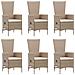 Set Mobili da Pranzo per Giardino 7 pz in Polyrattan Beige - Foto miniatura 3