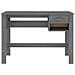 Scrivania Grigio Scuro 110x40x75 Cm In Legno Massello Di Pino - Foto miniatura 3