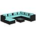Set Divani Da Giardino 8 Pz Con Cuscini In Polyrattan Nero - Foto miniatura 1