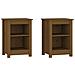 Comodini 2 Pz Miele 40x35x55 Cm In Legno Massello Di Pino - Foto miniatura 1