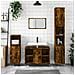 Armadietto Bagno Rovere Fumo 30x30x100 Cm In Legno Multistrato - Foto miniatura 1