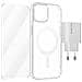 Pack 3-in-1 Per Iphone 15 Plus Cover Magsafe Film Caricatore Usb-c 20w - Foto miniatura 1