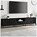Mobile Tv Con Cassetto Nero 200x25x44 Cm In Legno Multistrato - Foto miniatura 1