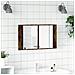 Armadietto A Specchio Con Led Rovere Fumo 80x12x45cm Acrilico - Foto miniatura 3