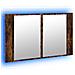 Armadietto A Specchio Con Led Rovere Fumo 80x12x45cm Acrilico - Foto miniatura 5
