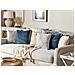 Set Di 2 Cuscini Cornus Cotone 45 X 45 Cm Blu Trama Floreale - Foto miniatura 1