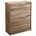 Trade Shop - Scarpiera Bassa 2 Ante Doppia A Ribalta Salvaspazio Slim Noce 81x63x24cm 827624 - Foto miniatura 1