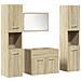 Set Mobili Da Bagno 4 Pz Rovere Sonoma In Legno Multistrato - Foto miniatura 2
