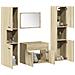 Set Mobili Da Bagno 4 Pz Rovere Sonoma In Legno Multistrato - Foto miniatura 1