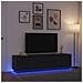 Mobile Porta TV con Luci LED Rovere Nero 193,5x41x50 cm - Foto miniatura 5