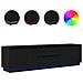 Mobile Porta TV con Luci LED Rovere Nero 193,5x41x50 cm - Foto miniatura 1