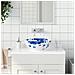 Lavabo Da Appoggio Bianco E Blu Rotondo F41x14 Cm Ceramica - Foto miniatura 1