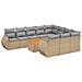 Set Divani Da Giardino 11 Pz Con Cuscini Beige In Polyrattan - Foto miniatura 2
